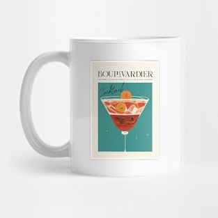 Boulvardier Retro Poster Classic Bar Prints, Vintage Drinks, Recipe, Wall Art Mug